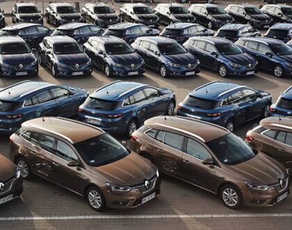 The vehicles are waiting for a customers.